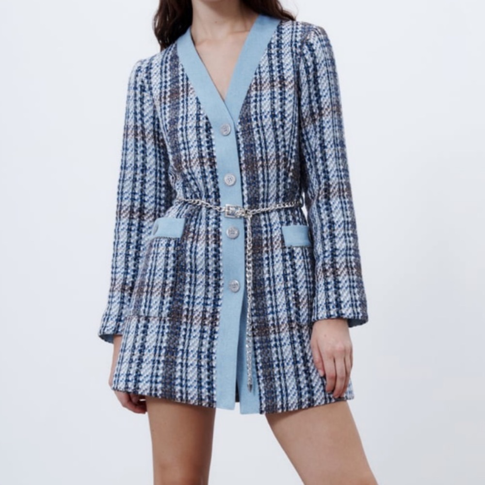 Zara denim blazer dress